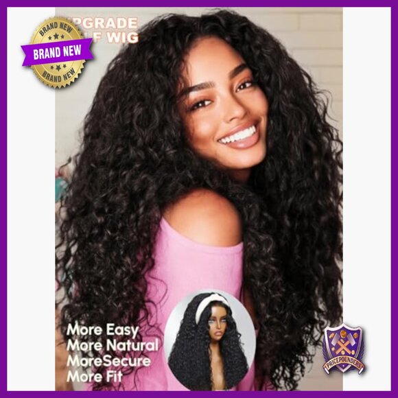 18 Inch Human Hair Half Wig Water Wave Glueless Drawstring Beginner Friendly main image 4